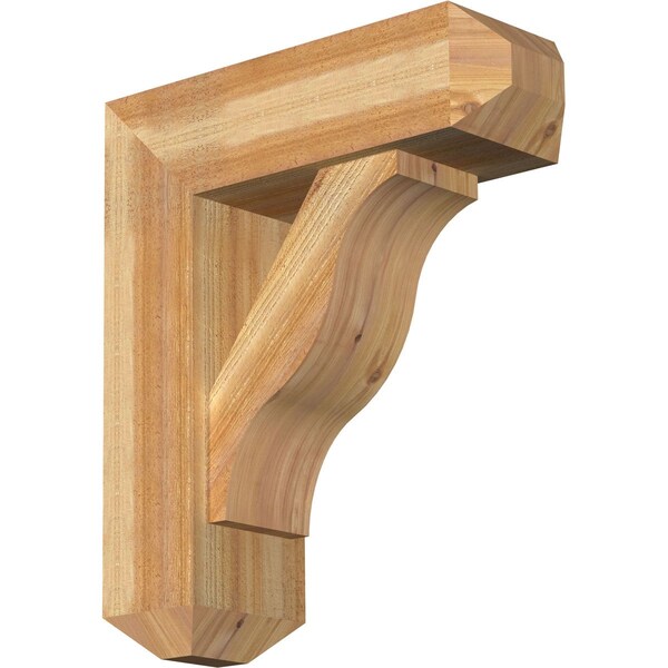 Ekena Millwork Funston Craftsman Rough Sawn Bracket w/ Offset Brace, Western Red Cedar, 8"W x 24"D x 28"H BKT0806X24X28FST04RWR - main